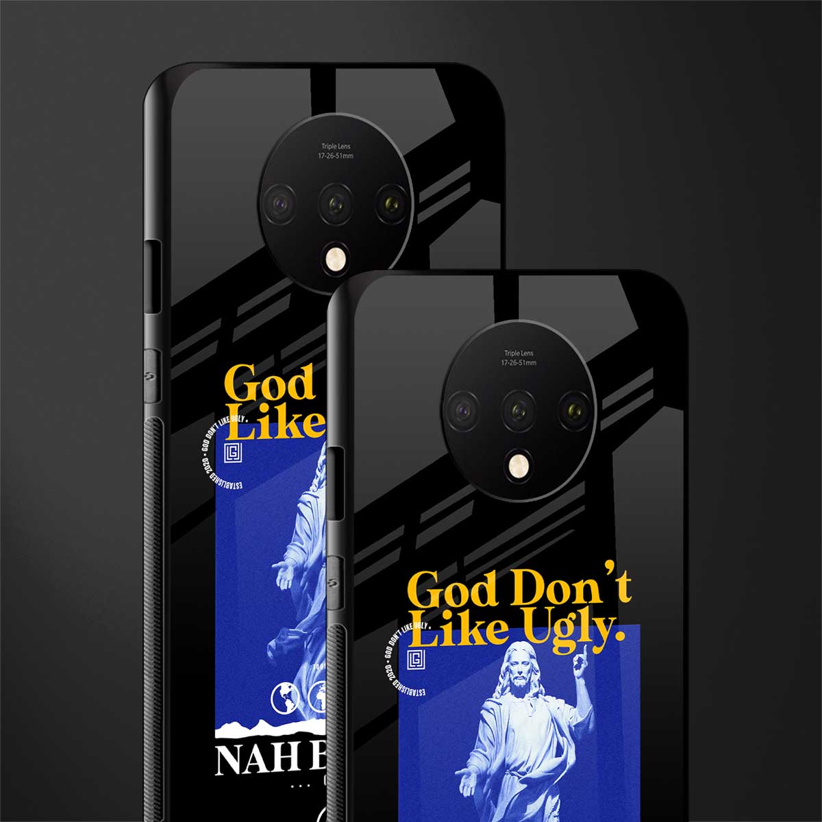 god don't like ugly exclusive glass case for oneplus 7t image-2