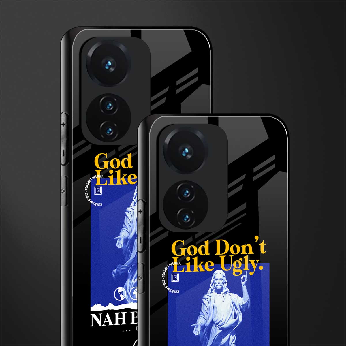 god don't like ugly exclusive back phone cover | glass case for vivo t1 44w 4g