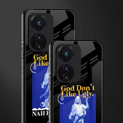 god don't like ugly exclusive back phone cover | glass case for vivo t1 44w 4g