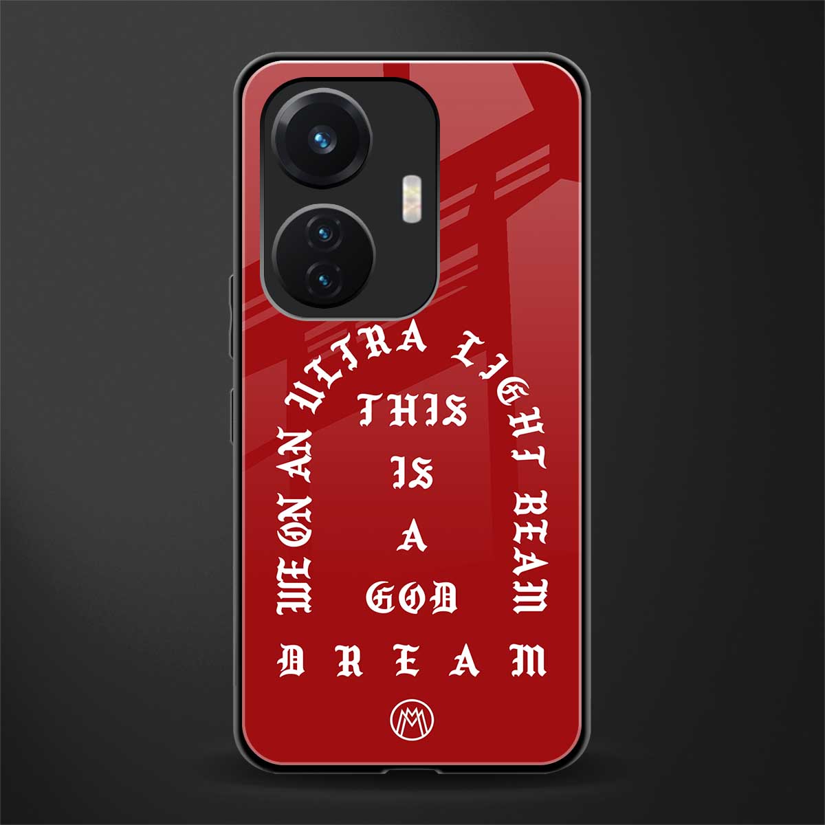 god dream back phone cover | glass case for vivo t1 44w 4g