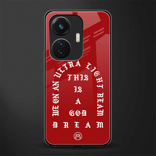 god dream back phone cover | glass case for vivo t1 44w 4g