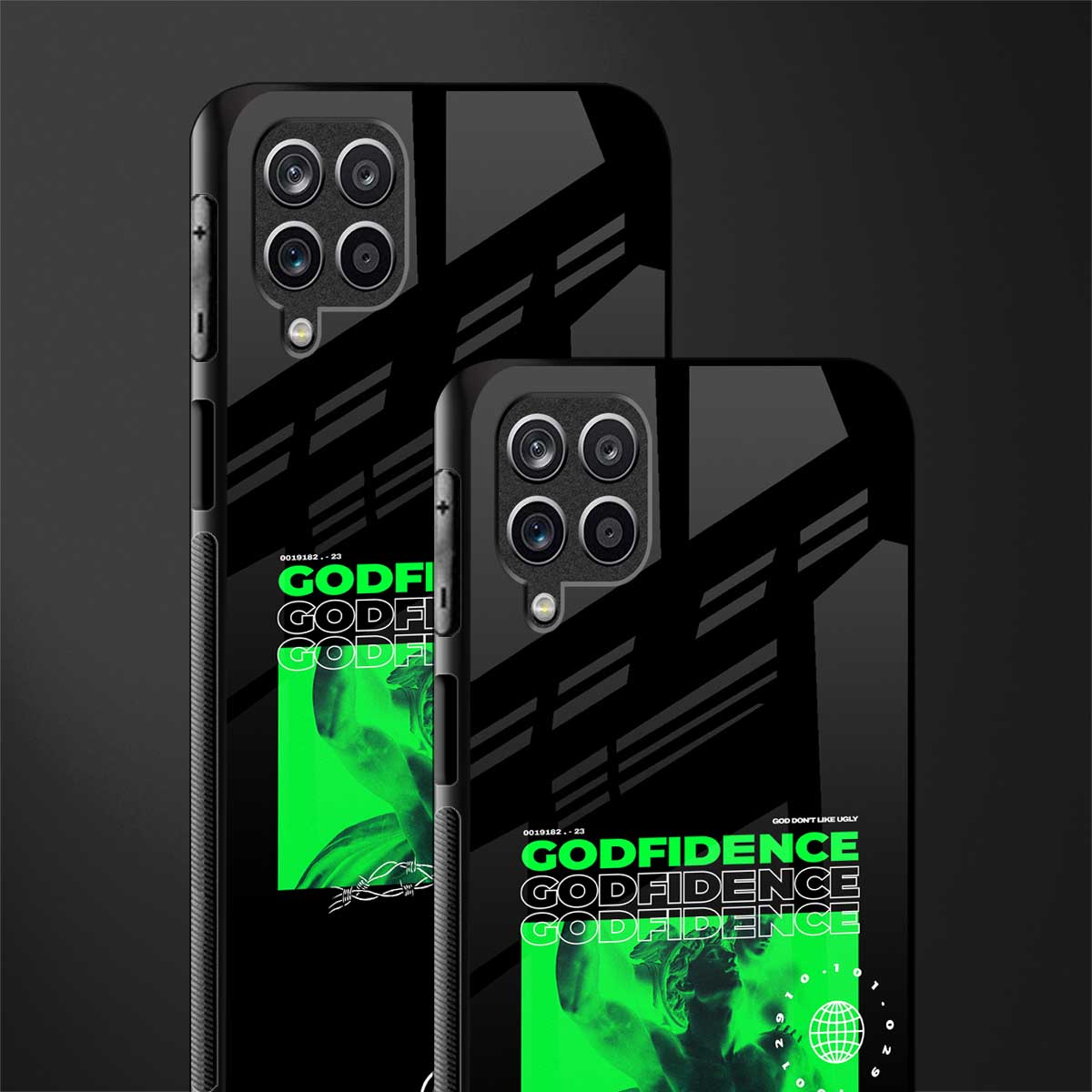 godfidence back phone cover | glass case for samsung galaxy a22 4g