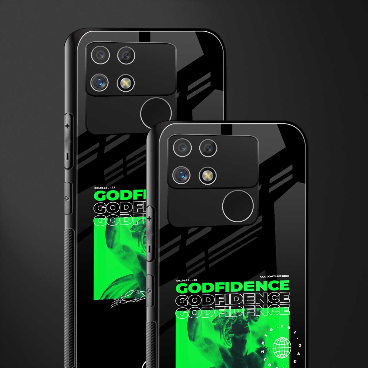 godfidence back phone cover | glass case for realme narzo 50a