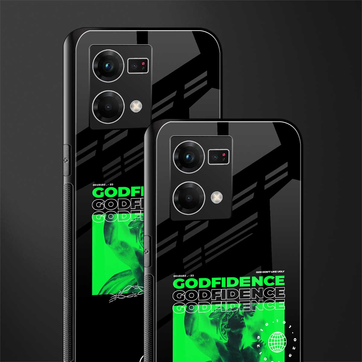 godfidence back phone cover | glass case for oppo f21 pro 4g