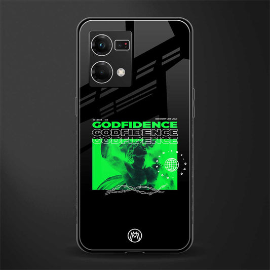 godfidence back phone cover | glass case for oppo f21 pro 4g