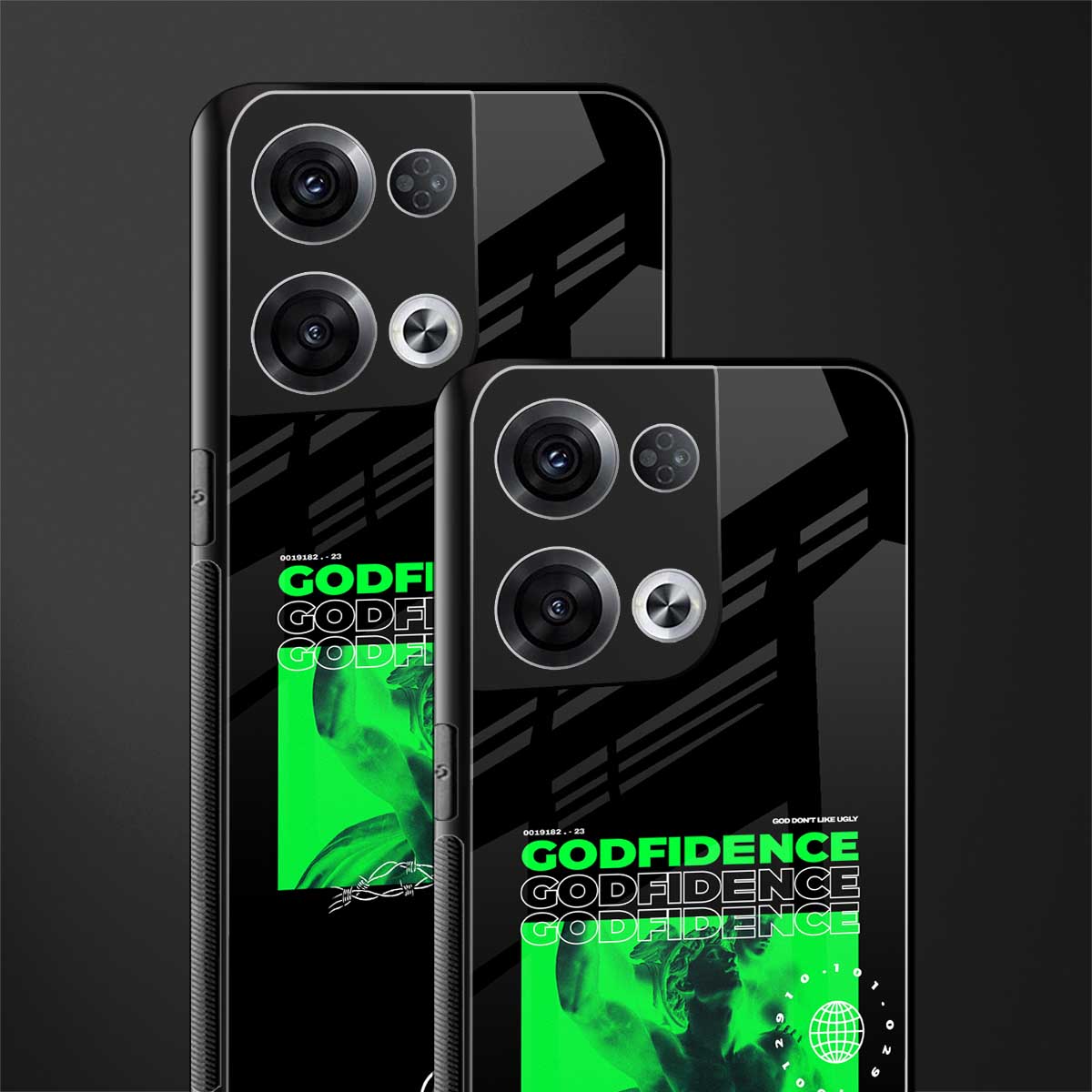 godfidence back phone cover | glass case for oppo reno 8