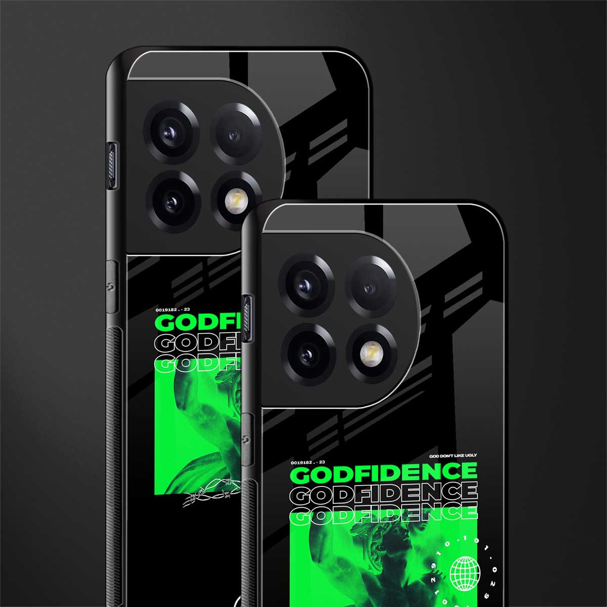 godfidence back phone cover | glass case for oneplus 11r