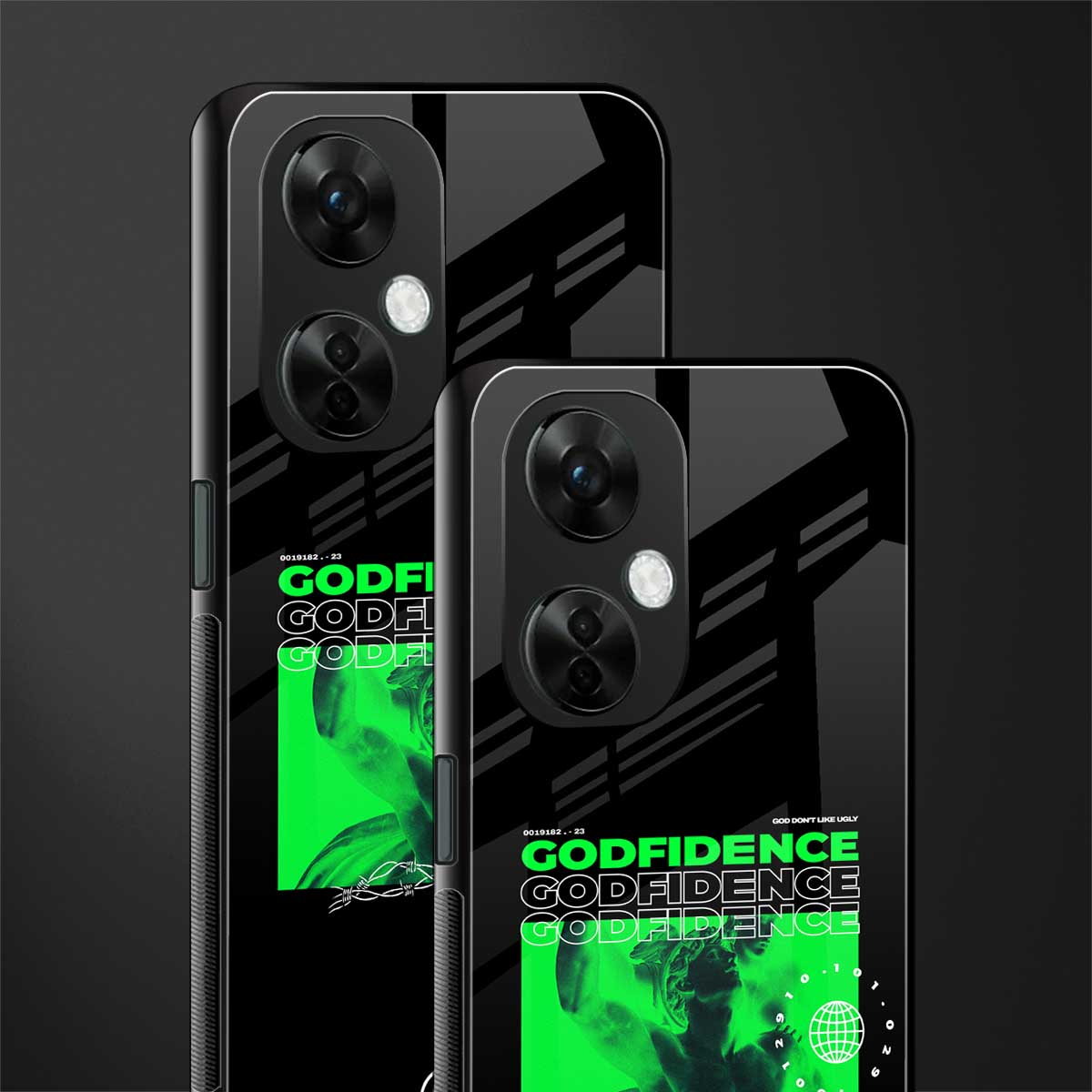 godfidence back phone cover | glass case for oneplus nord ce 3 lite