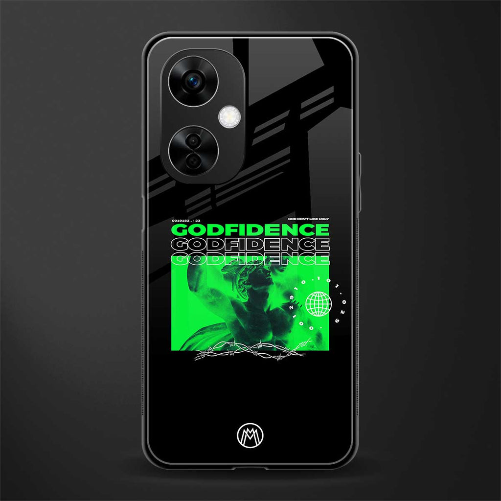 godfidence back phone cover | glass case for oneplus nord ce 3 lite
