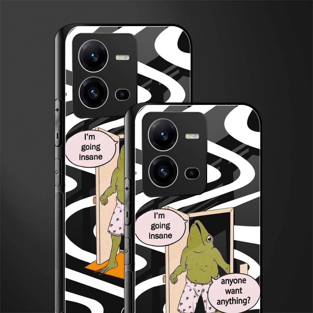 going insane back phone cover | glass case for vivo v25-5g