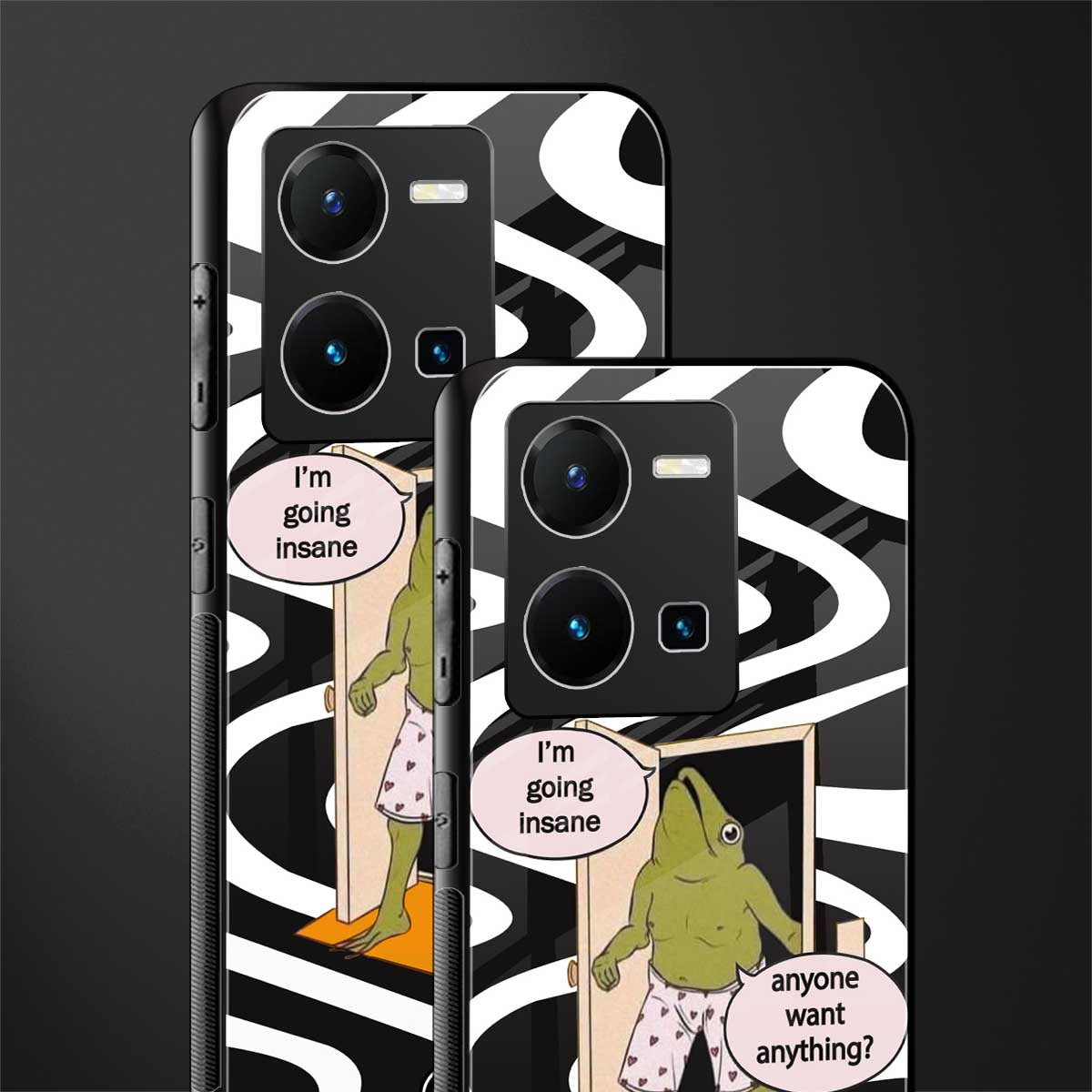 going insane back phone cover | glass case for vivo y35 4g