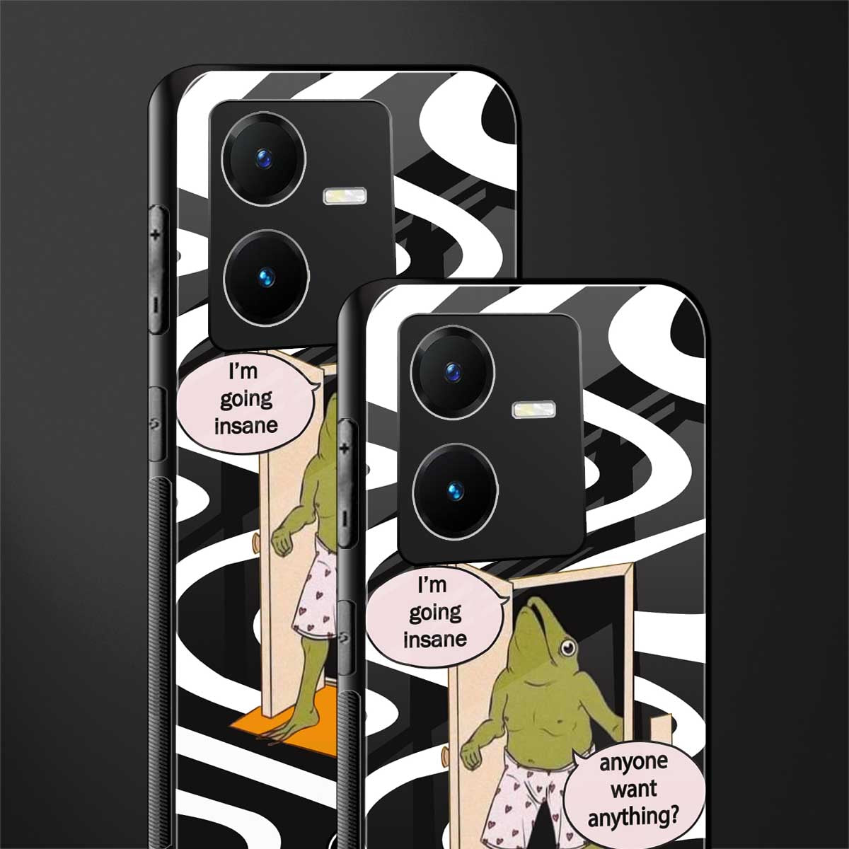 going insane back phone cover | glass case for vivo y22