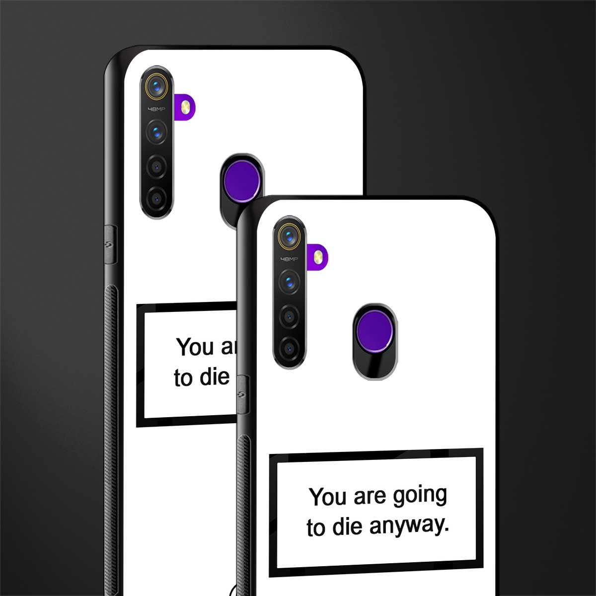 going to die white edition glass case for realme 5 image-2