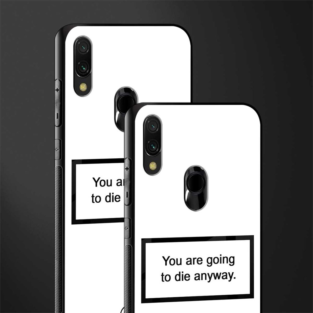 going to die white edition glass case for redmi y3 image-2