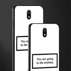going to die white edition glass case for redmi 8a image-2
