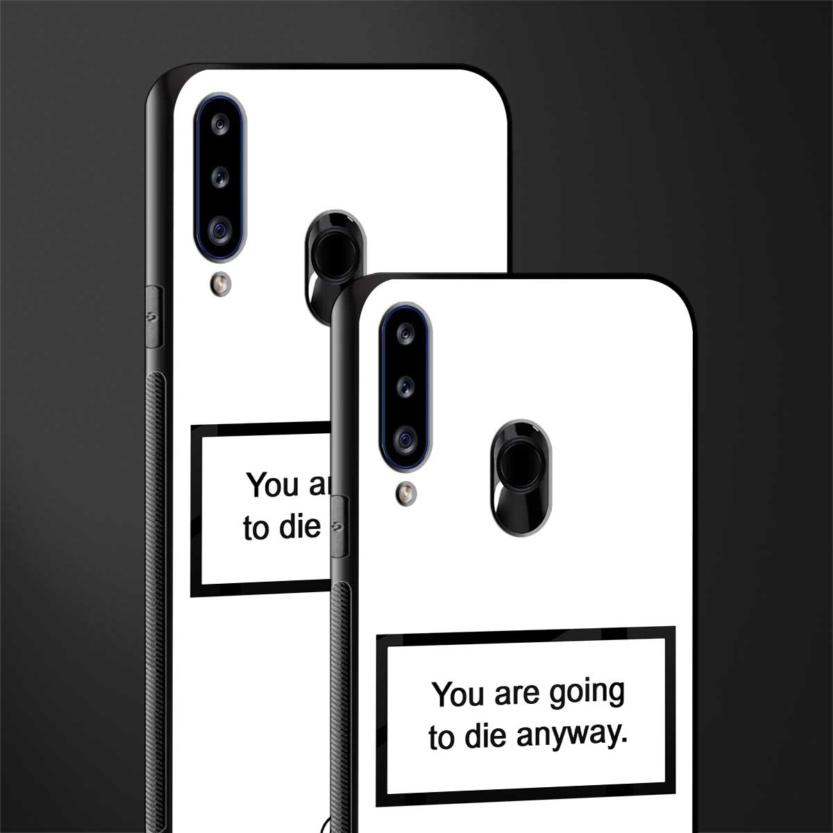 going to die white edition glass case for samsung galaxy a20s image-2
