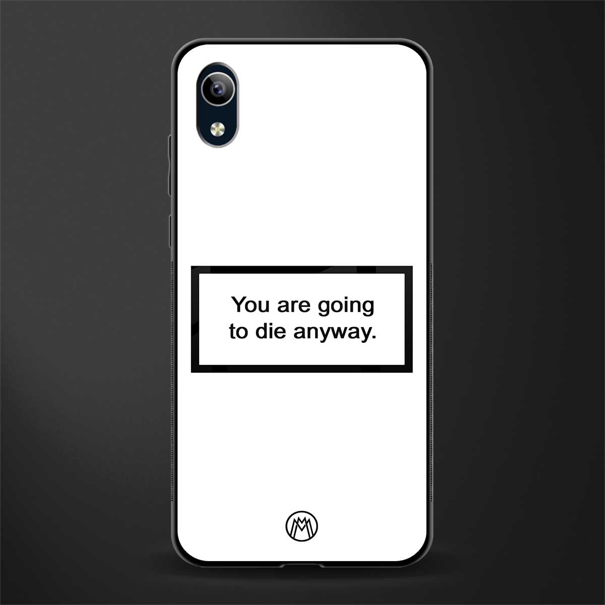 going to die white edition glass case for vivo y1s without fingerprint image