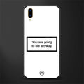 going to die white edition glass case for vivo v11 pro image
