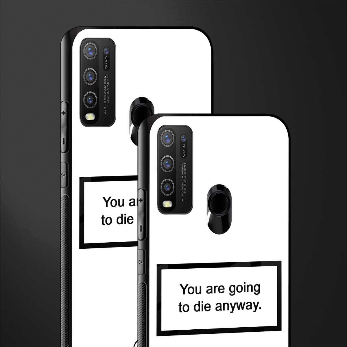 going to die white edition glass case for vivo y50 image-2