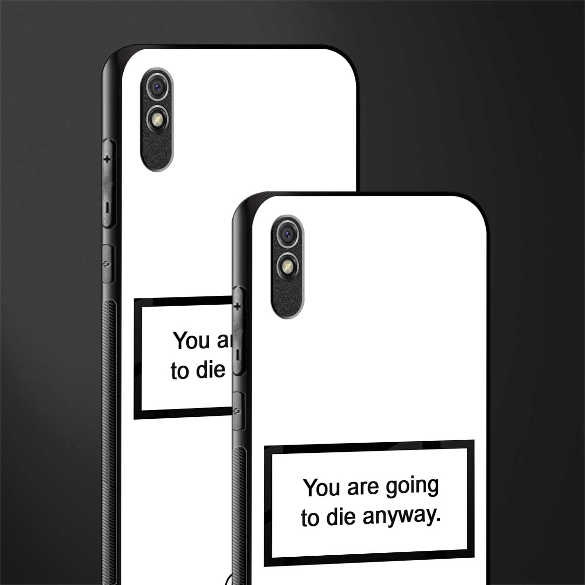 going to die white edition glass case for redmi 9i image-2