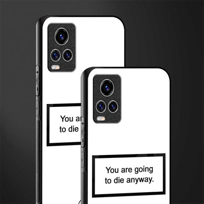 going to die white edition glass case for vivo v20 pro image-2