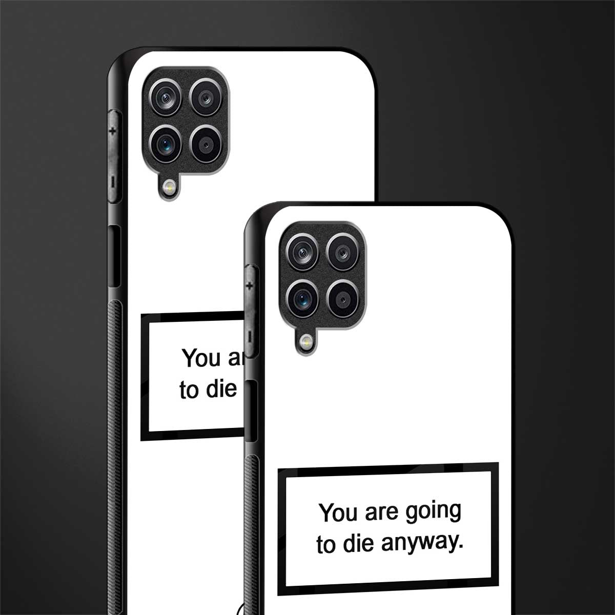 going to die white edition glass case for samsung galaxy a12 image-2