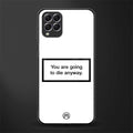 going to die white edition glass case for samsung galaxy f62 image