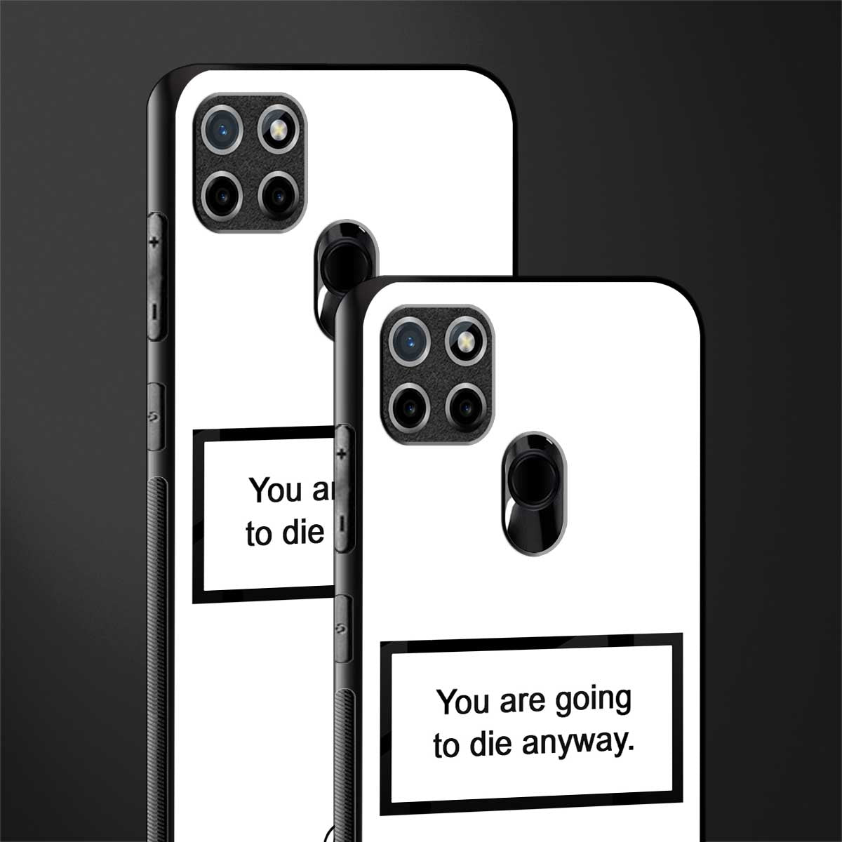 going to die white edition glass case for realme c21 image-2