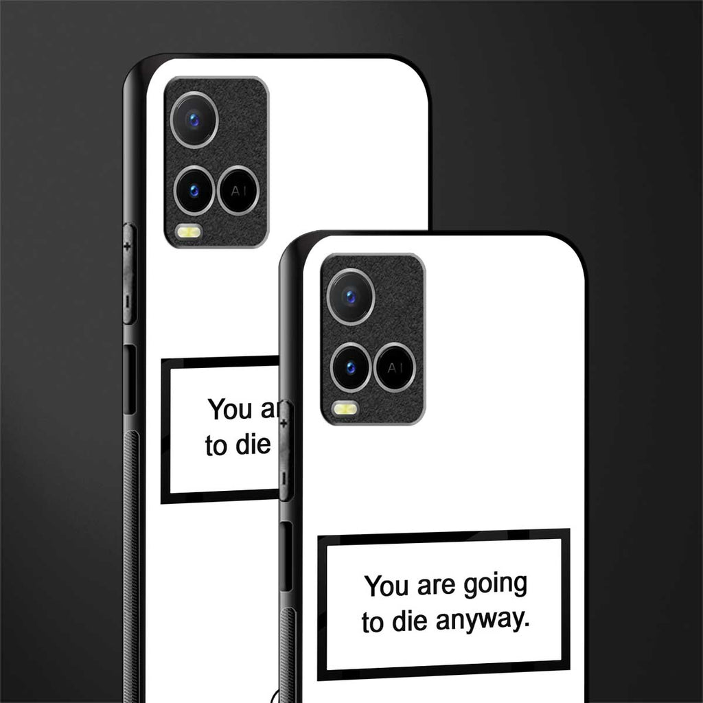 going to die white edition glass case for vivo y21s image-2