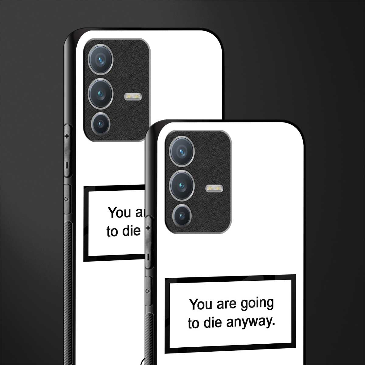 going to die white edition glass case for vivo v23 pro 5g image-2