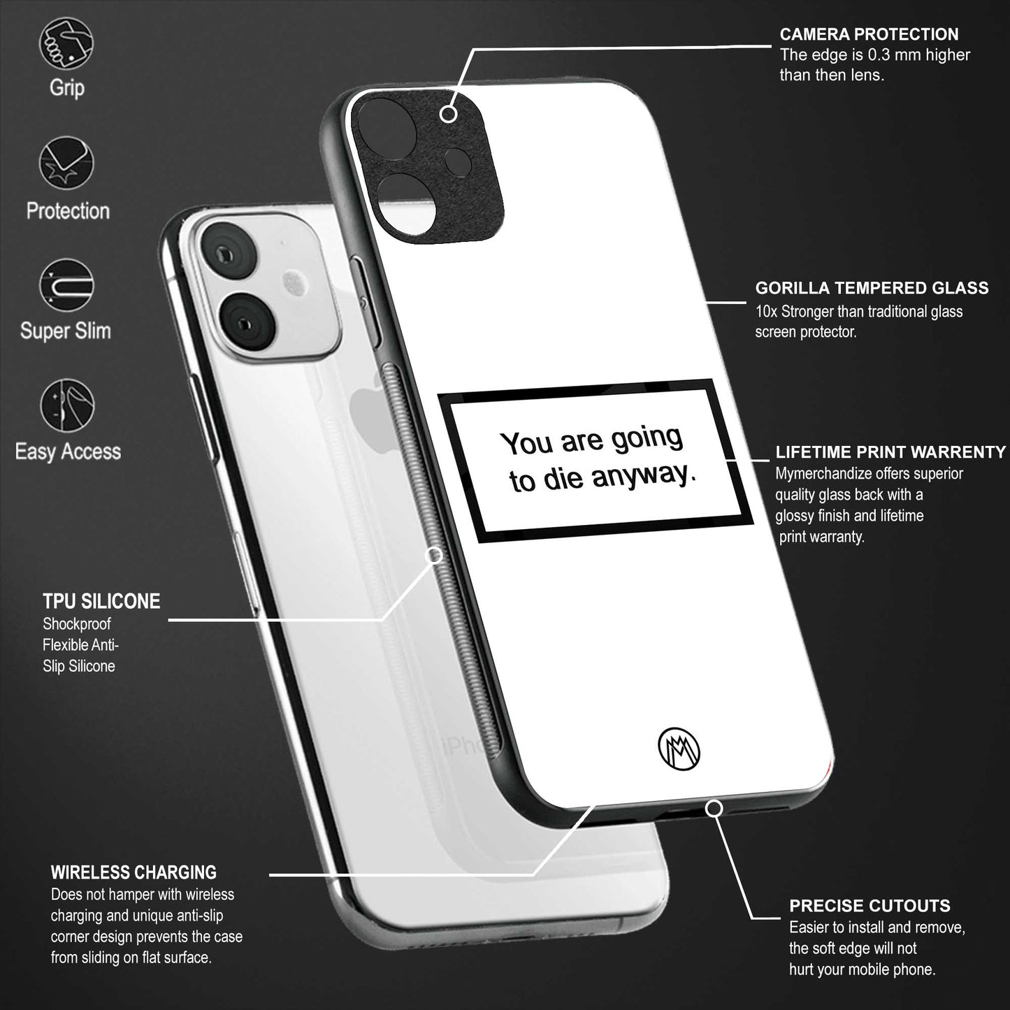 going to die white edition glass case for iphone 14 pro max image-4