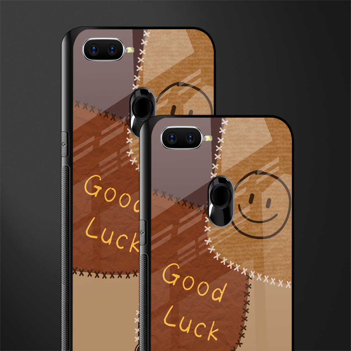 good luck glass case for oppo a12 image-2