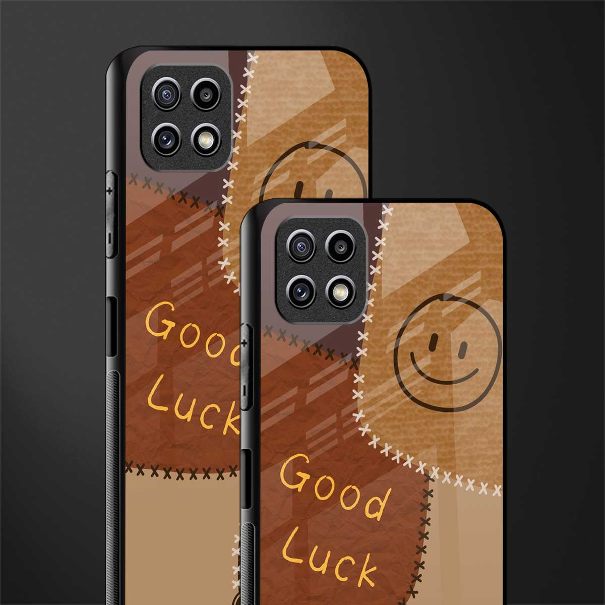 good luck back phone cover | glass case for samsung galaxy f42