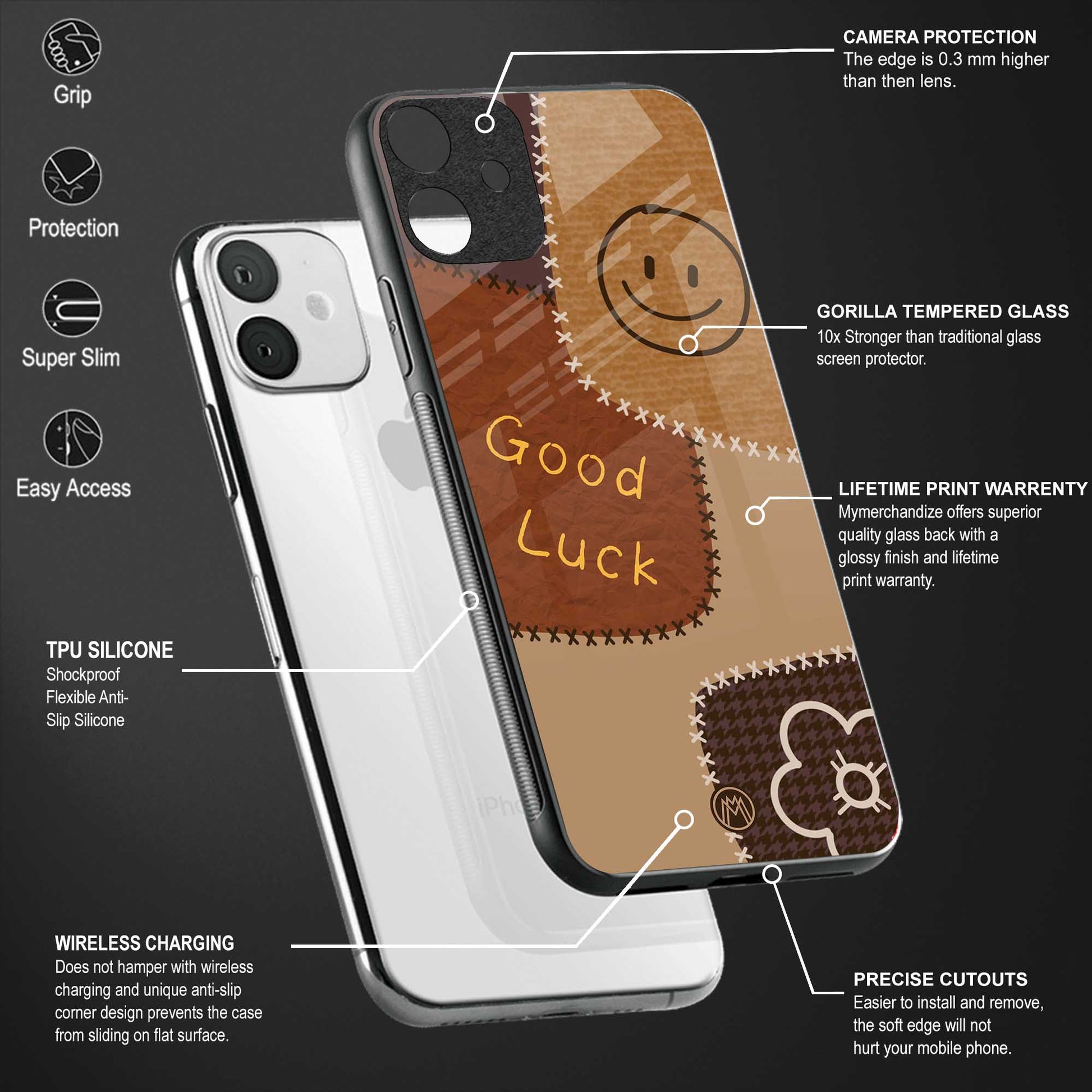good luck back phone cover | glass case for samsun galaxy a24 4g