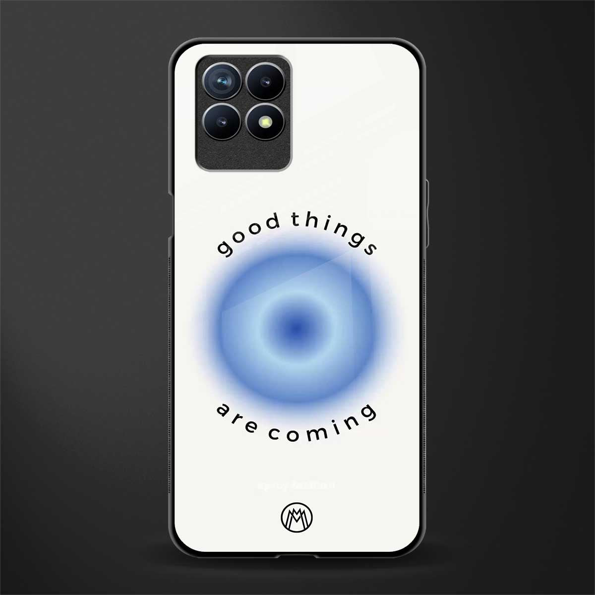 good things are coming glass case for realme 8i image