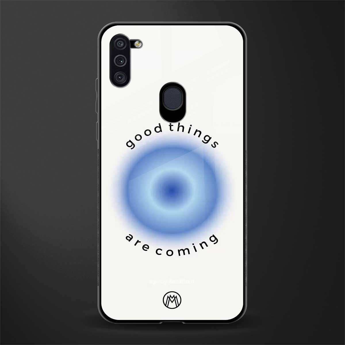 good things are coming glass case for samsung a11 image