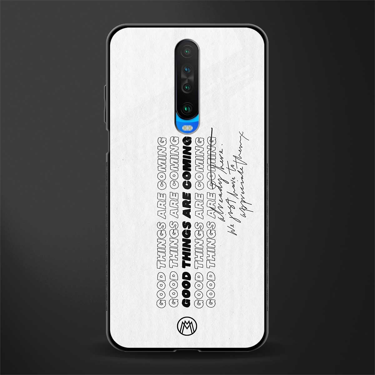 good things are here glass case for poco x2 image