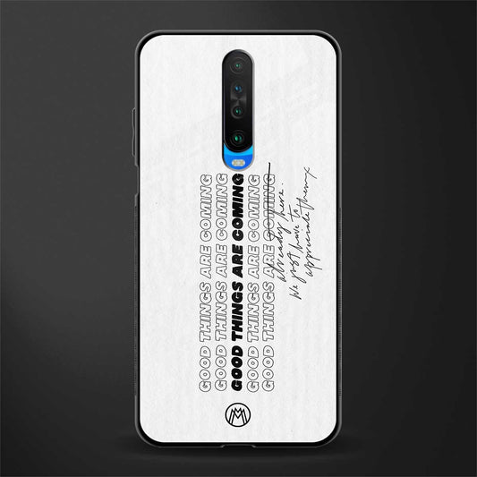 good things are here glass case for poco x2 image