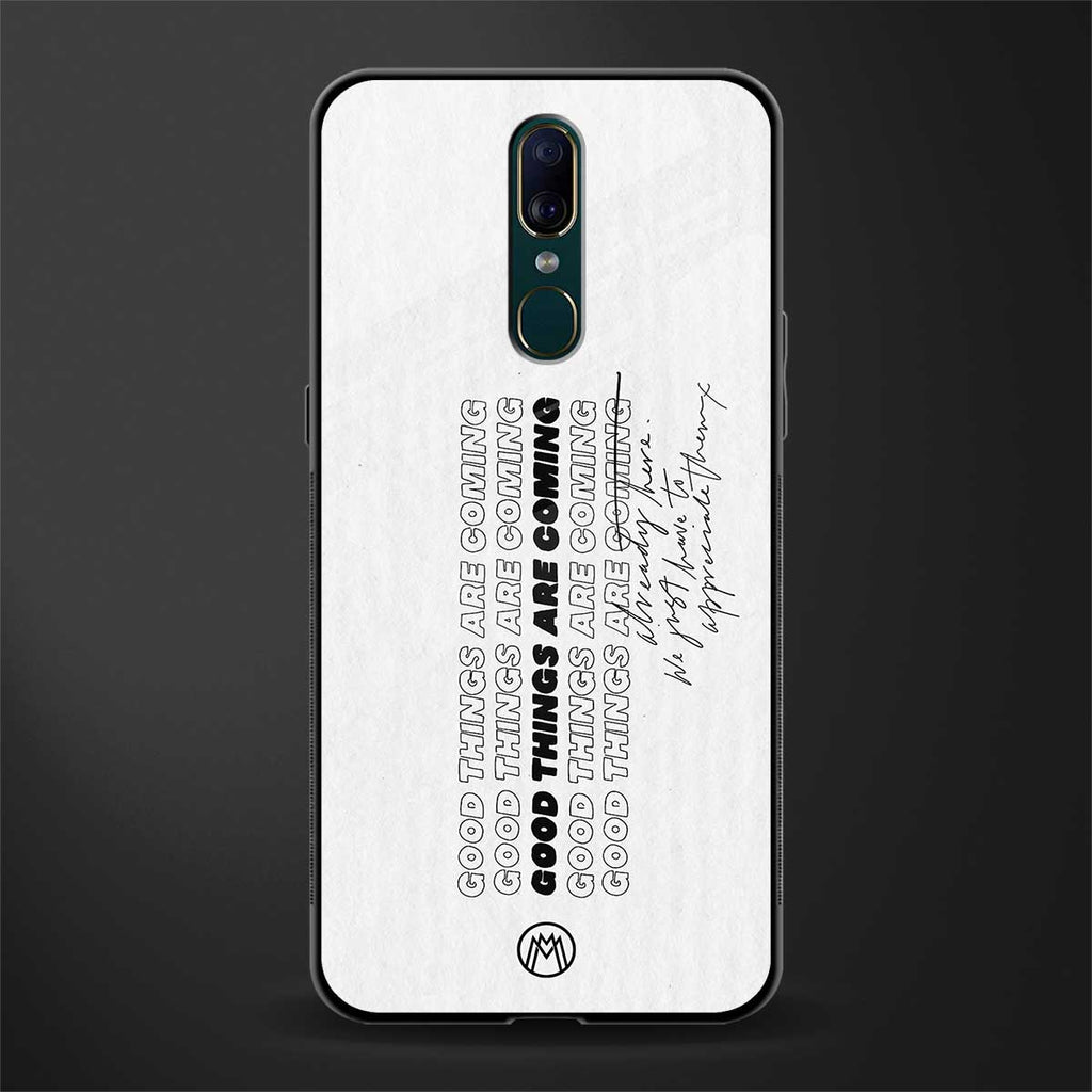 good things are here glass case for oppo a9 image