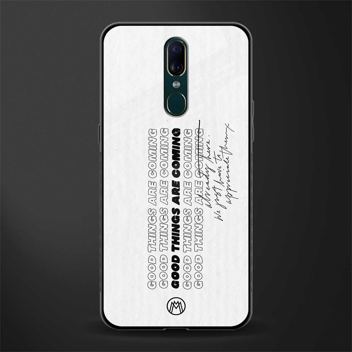 good things are here glass case for oppo a9 image