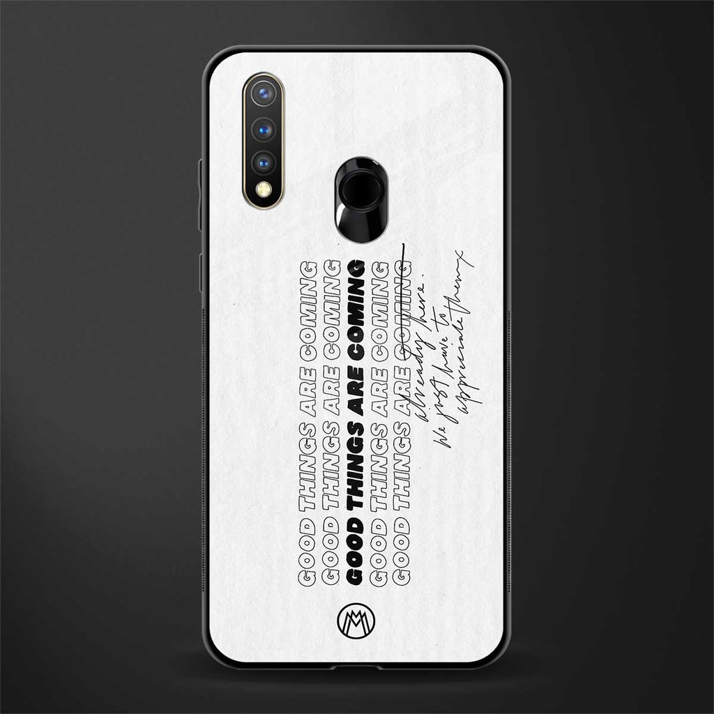 good things are here glass case for vivo u20 image