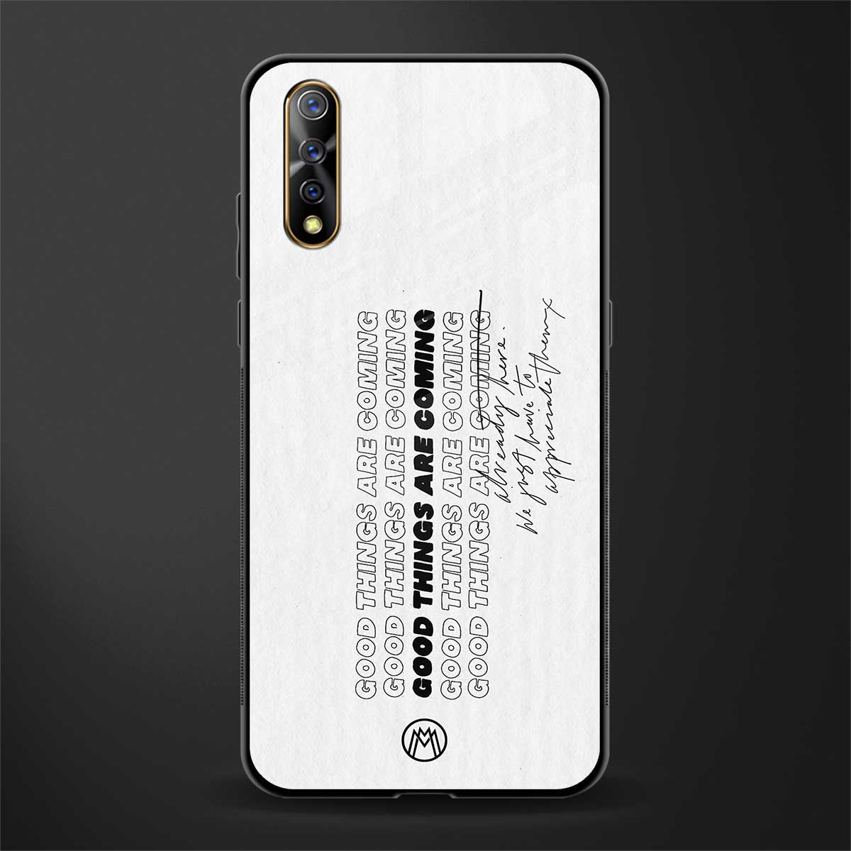 good things are here glass case for vivo s1 image