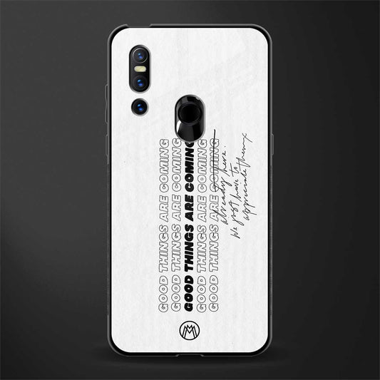 good things are here glass case for vivo v15 image