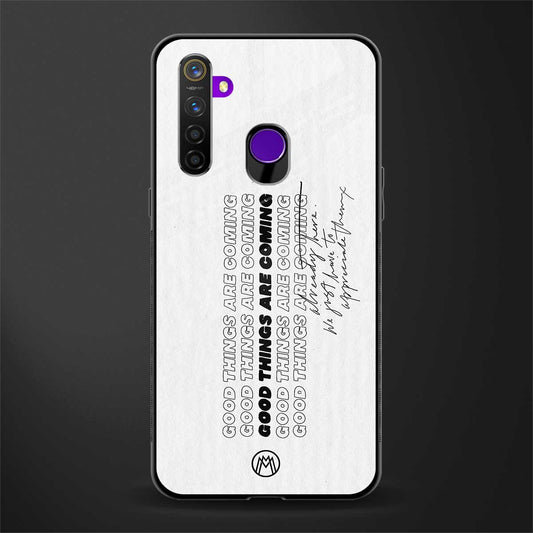 good things are here glass case for realme 5s image