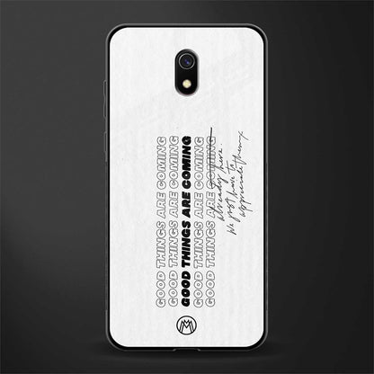 good things are here glass case for redmi 8a image
