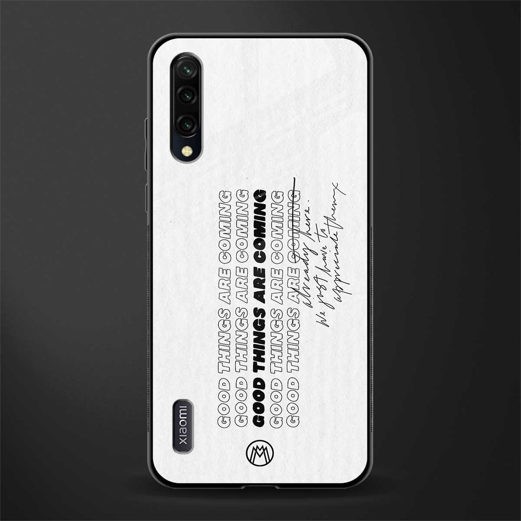 good things are here glass case for mi a3 redmi a3 image