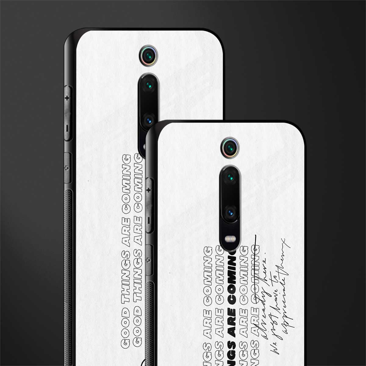 good things are here glass case for redmi k20 pro image-2
