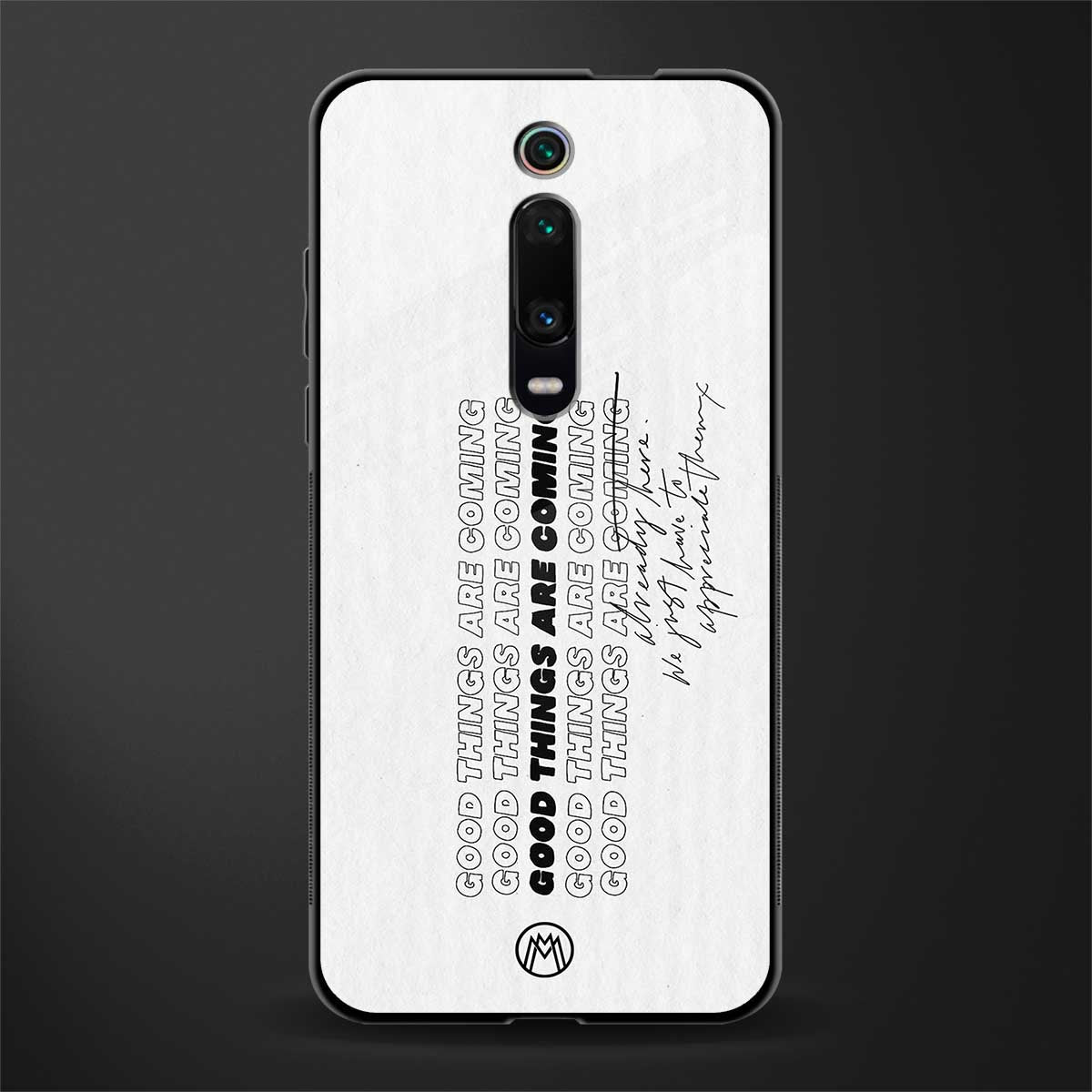 good things are here glass case for redmi k20 pro image