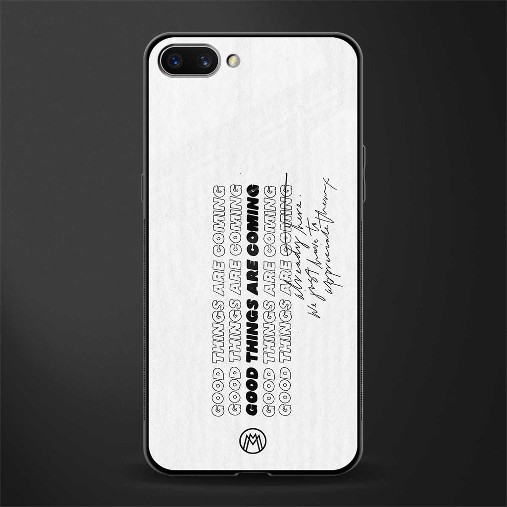good things are here glass case for realme c1 image