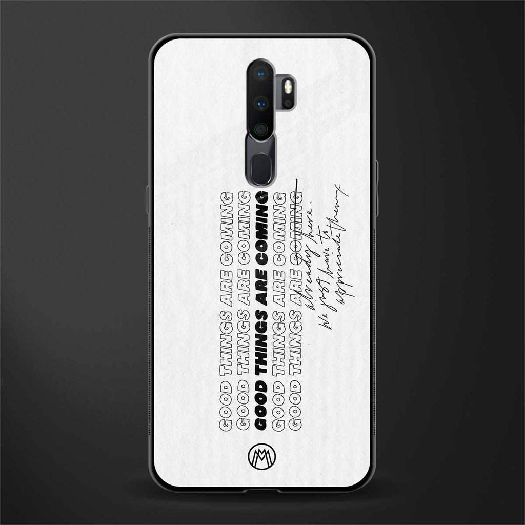 good things are here glass case for oppo a9 2020 image